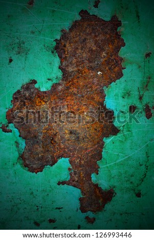 Rusted orange painted metal wall,grunge texture