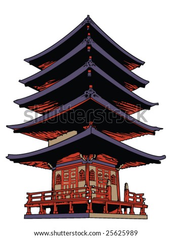 Japanese Temple Stock Vector 25625989 : Shutterstock