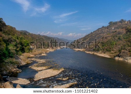 River Between Haripur & Guler in Himachal Pradesh. India Imagine de stoc © 