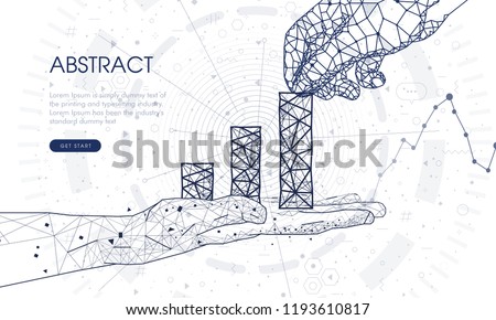 Touch the future arows analytics. Innovations robot systems hand and protection technologies in innovations systems. lock computers construction of analytical graphics. Future style.