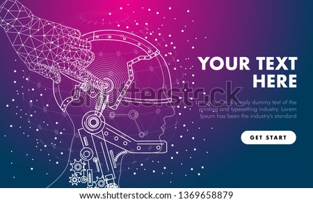 Abstract future realistics robot objects. Innovations blend systems and technologies in big data. development  technology automatically process. black and full color future style.