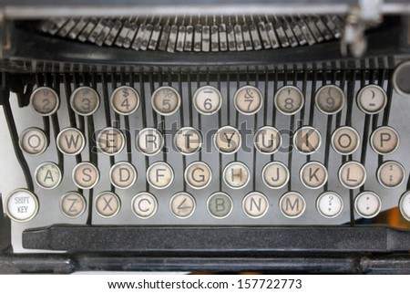 entire keyboard of vintage mechanical typewriter keys