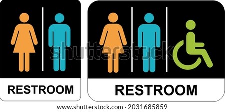 Unisex Restroom Signs. Establish a culture of hygiene with these colored Restroom Signs. Foto stock © 