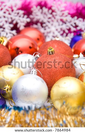 Colorful christmas decoration set