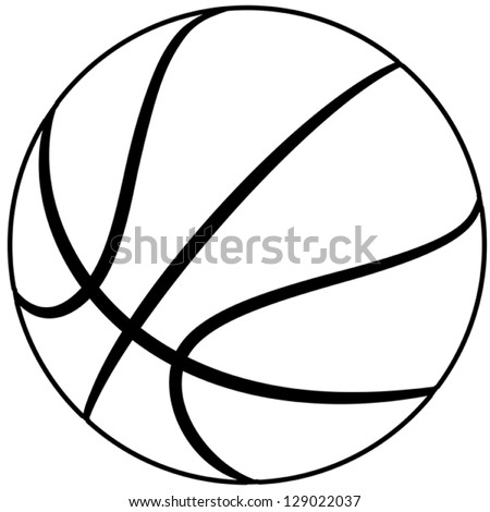 illustration of a basketball outline isolated in white background.