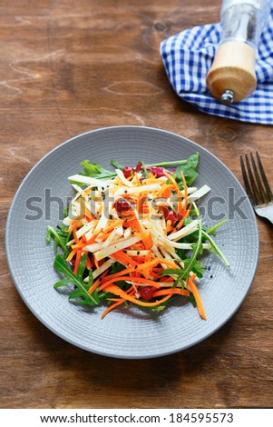 winter vegetable salad, food closeup