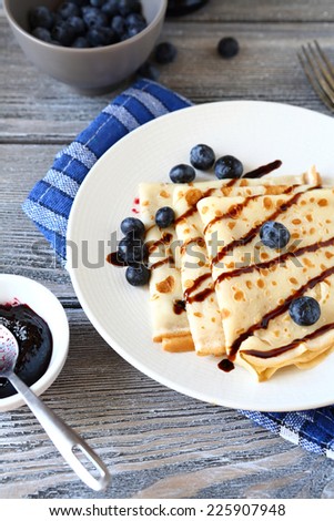 Delicious pancakes with berries, delicious