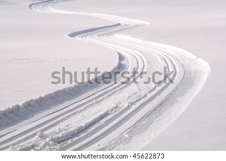 Cross country track near Gutenbrunn in the Waldviertel region Lower Austria on a sunny summer winter day