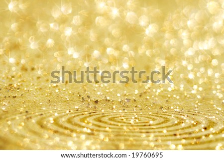 ready design with golden glitter sparkles background , super macro, shallow DOF