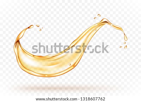 Oil splash isolated on transparent background. Realistic vector illustration