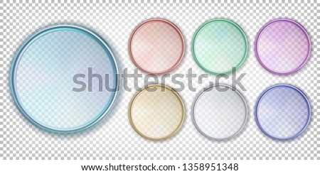 Set Colored Petri Dish. Vector illustration isolated on white transparent background.