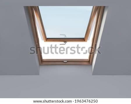 Wooden roof window. vector illustration