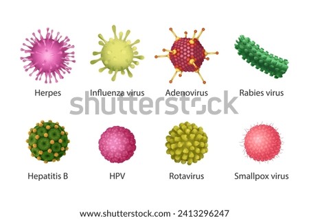 Virus set. Isolated vector illustration