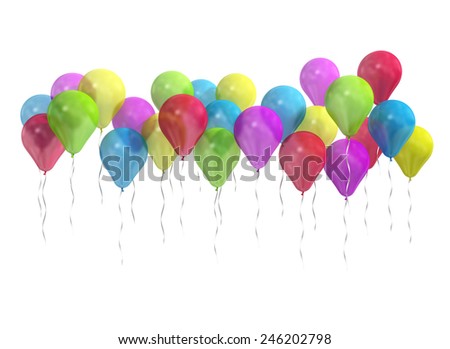 Colorful balloons isolated on white.