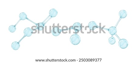 Models of molecules made of glass. Vector illustration