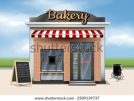 Bakery building co-op. Vector illustration.