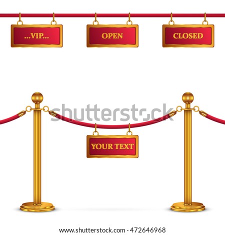 Similar – Image, Stock Photo Red white barrier chain disappears in green hedge