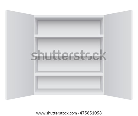 Empty white cabinet isolated on white background