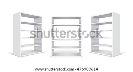 Empty white cabinet isolated on white background