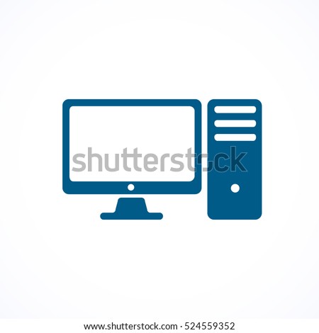 Computer flat blue icon