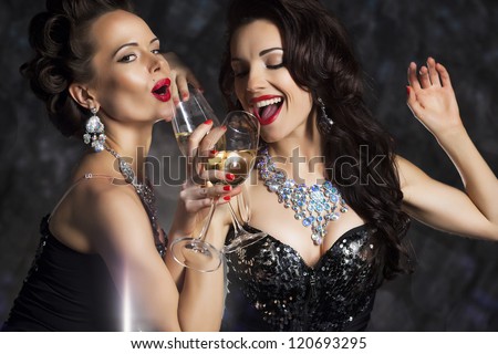 Glamour. Elated Woman Celebrating New Year, Christmas or Birthday