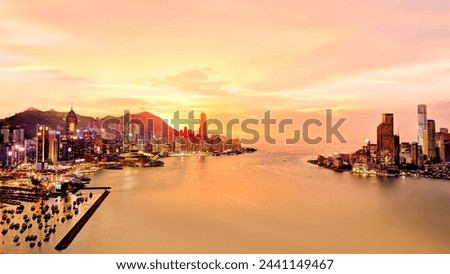 Similar – Image, Stock Photo Evening in the harbour