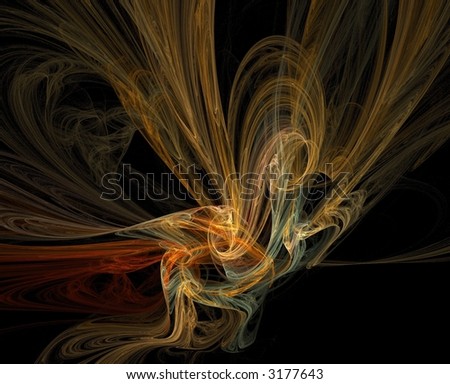 orange beam of light fractal background