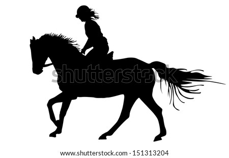 Prance Horse Black Silhouette, Vector Illustration Isolated On White ...