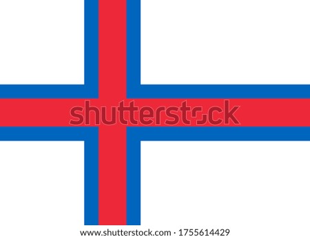 Faroe islands flag vector illustration isolated. National symbol. Europe state, Denmark territory. Faeroe islands flag.