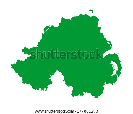 Northern Ireland vector map silhouette isolated on white background illustration. Europe state.
