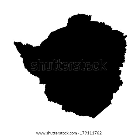 Zimbabwe Silhouette High Detailed Vector Map Isolated On White ...