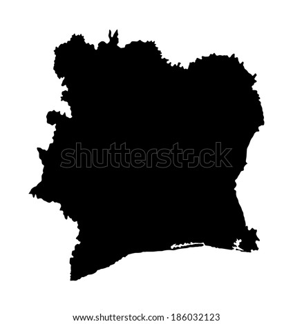 Ivory Coast Vector Map Isolated On White Background. High ...