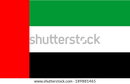 United Arab Emirates flag vector illustration isolated on background. Patriotic national emblem. Proud symbol of UAE. Middle East country.