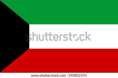 Kuwait flag vector illustration isolated. State in Asia. Middle East country.