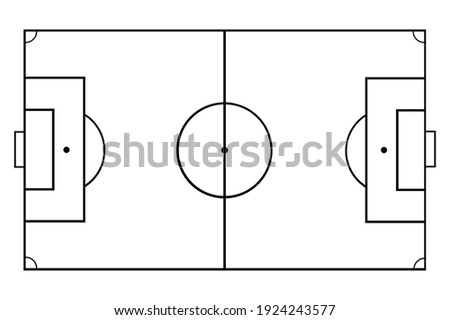 Football soccer field vector illustration. Coach table for tactic presentation for players. Sport strategy view.