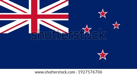 New Zealand flag vector illustration isolated. Oceania territory. United Kingdom state.