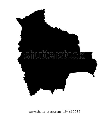 Bolivia vector map silhouette isolated on white background. High detailed silhouette illustration. South America country.