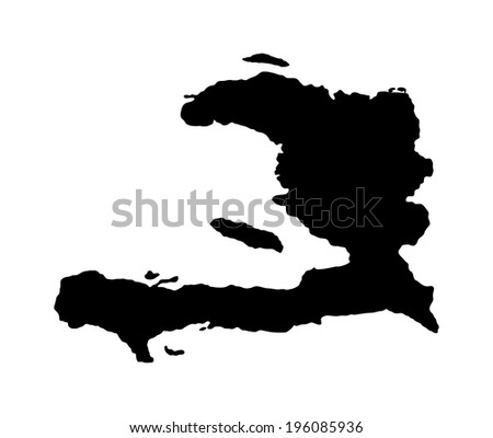 Haiti vector map silhouette isolated on white background. High detailed silhouette illustration. 