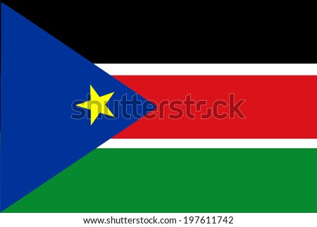 Flag of South Sudan vector in accurate dimensions and color.