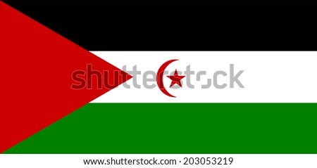 Western Sahara flag vector illustration isolated. Sahrawi flag,  Arab Democratic Republic.