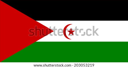 Western Sahara vector flag isolated. Sahrawi - Arab Democratic Republic.