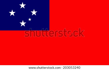 Western Samoa flag isolated vector in official colors and Proportion Correctly 