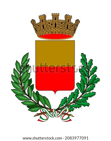 Naples coat of arms vector illustration isolated on white background. Naples seal, emblem. Symbol of Italy town flag, Napoli. Europe city sign.