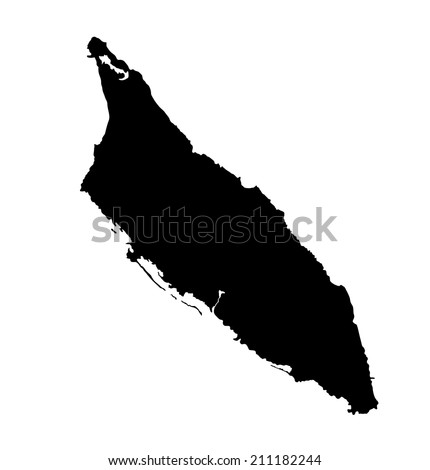 Aruba vector map silhouette, high detailed  illustration isolated on white background. 