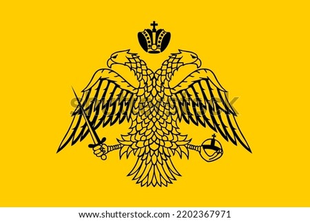 Byzantine flag vector illustration. Eastern Roman Empire emblem banner. Greek orthodox church symbol.