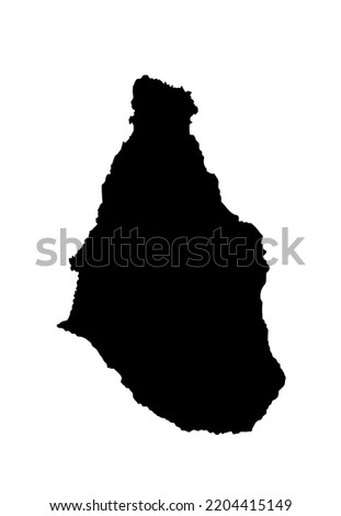 Montserrat map vector silhouette illustration isolated on white background. Caribbean island, British territory.