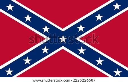 Historical battle flag of Confederate States of America vector illustration isolated. US Civil War.