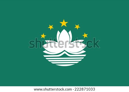 Macao flag vector illustration isolated on background. Flag of Macau badge seal.