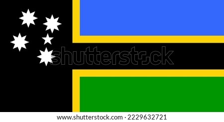 Australian South Sea Islander flag vector illustration isolated. ASSI flag. Territory of Australia. Part of Commonwealth. South Pacific ocean area.