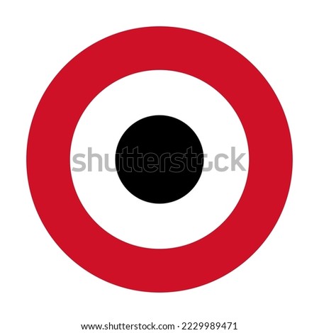 Circle badge roundel of Egypt Air force flag vector illustration isolated. Proud military symbol of Egypt aviation ribbon. Emblem national coat of arms of soldier troops. Patriotic air plane emblem.